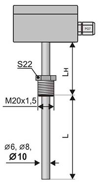 Габаритные размеры термопреобразователей ТСМ-012