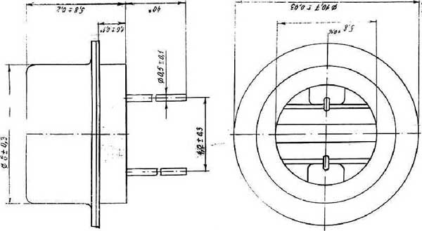 Габаритные размеры фоторезистора ФР3-11
