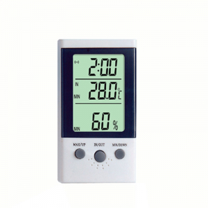 Гигрометр-термометр DT-2 (с дополнительным выносным датчиком температуры и часами) фото 1