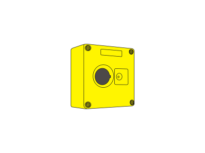 Кнопочный пост пластиковый BoxP2-1 желтый фото 1