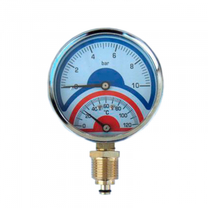 Термоманометр 10 bar/120C радиальный (индикатор давления и температуры) фото 1