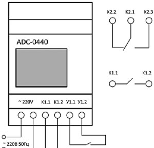 Рис.1. Схема подключения таймера ADC-0440