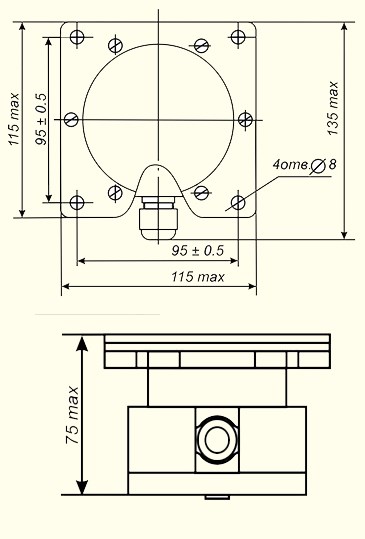 Схема габаритных размеров Сигнализатора СУМ-1М