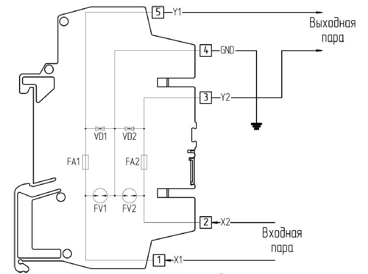 "Схема внешних соединений модуля М3-694"