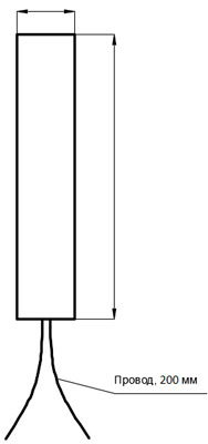 Рис.2. Габаритный чертеж нагревателя ЭНП(м) 20*200;0.6*220;1
