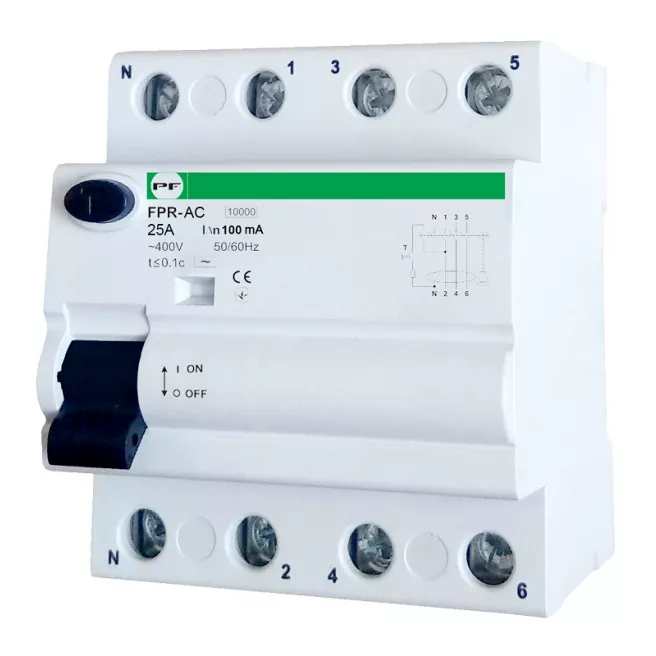 Реле защитного отключения FPR-AС 4P 25A 100mA фото 1