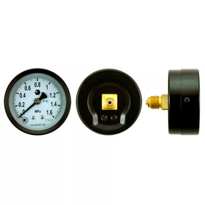 Манометр 1,6 МПа (16 бар)  63 мм; осевой; G1/4 фото 1