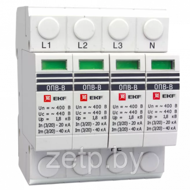 ОПВ-B/4P In 30кА 400В EKF PROxima фото 1