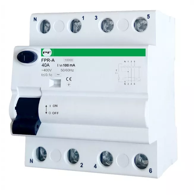 Реле защитного отключения FPR-A 4P 40A 100mA фото 1